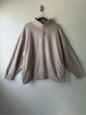 Abercrombie & Fitch Men's Half-Zip Pullover Sweater Beige XL Soft A&F Essentials